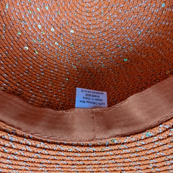 Orange sequin sun hat - Picture 2 of 3